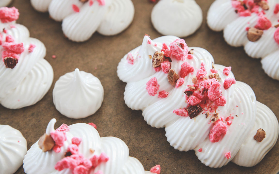 Meringues aux pralines roses